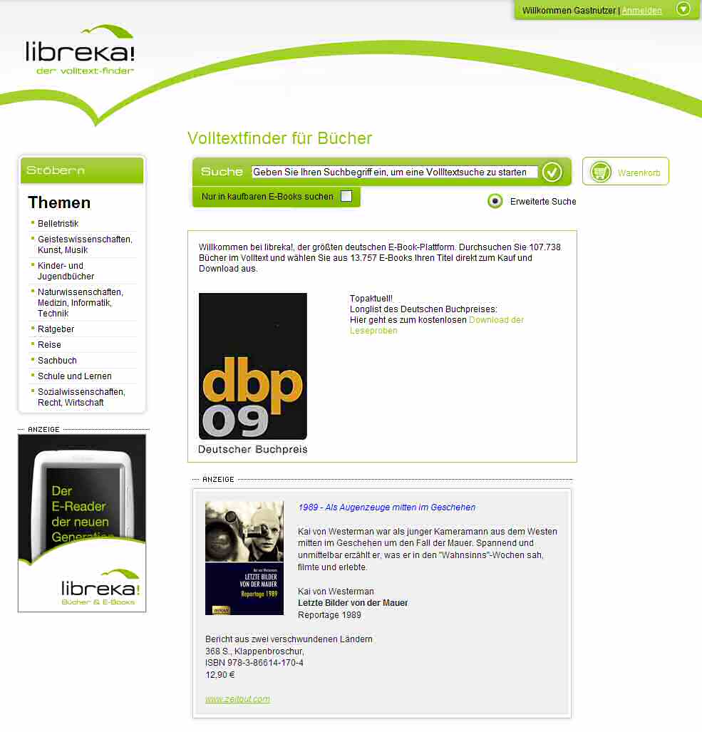 Libreka – deutsches E-Book-Portal